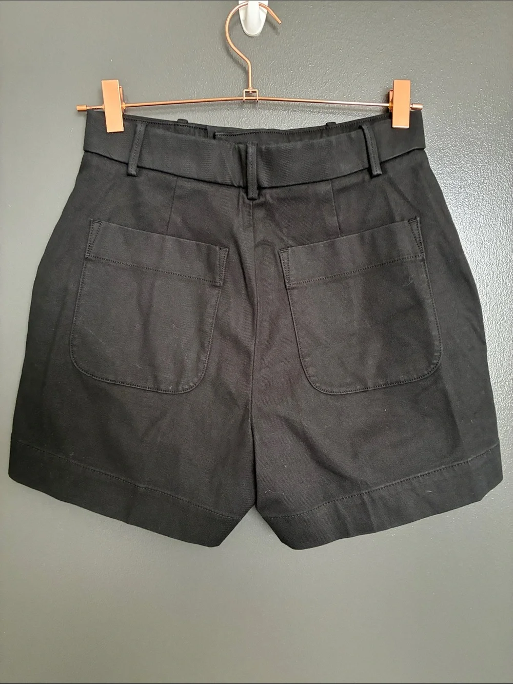 NWT SPANX Black Stretch Twill Shorts classic black Sz S